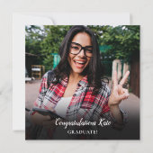 5 Foto Collage Afstudeerfeest Vierkant Kaart (Achterkant)