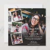 5 Foto Collage Afstudeerfeest Vierkant Kaart (Voorkant)