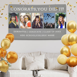 5 Foto Collage Afstuderen 2026 Gefeliciteerd Afges Spandoek
