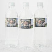 5 Foto Collage Afstuderen bevat elegant script Waterfles Etiket (Flessen)