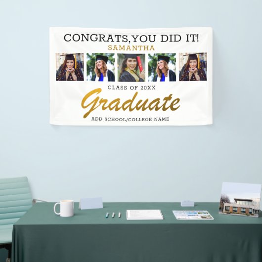5 Foto Collage Afstuderen Congrats Afstuderen 2023 Spandoek (Beurs)