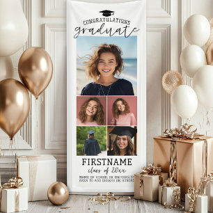 5 Foto Collage Afstuderen Modern Minimaal Wit Spandoek