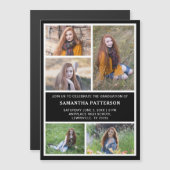 5 Foto Collage Afstuderen nodigt magnetische Kaart (Voorkant / Achterkant)