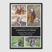 5 Foto Collage Afstuderen nodigt magnetische Kaart (Voorkant)