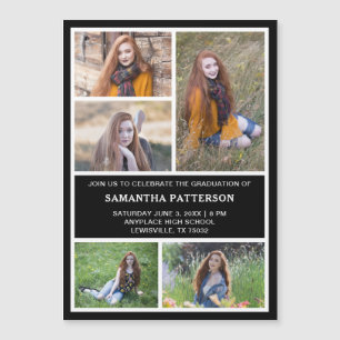 5 Foto Collage Afstuderen nodigt magnetische Kaart