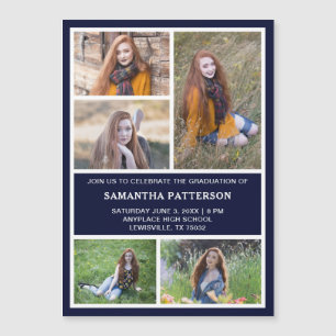 5 Foto Collage Afstuderen nodigt magnetische Kaart