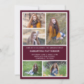 5 foto collage bordeauxrood & wit afstuderen kaart (Voorkant)