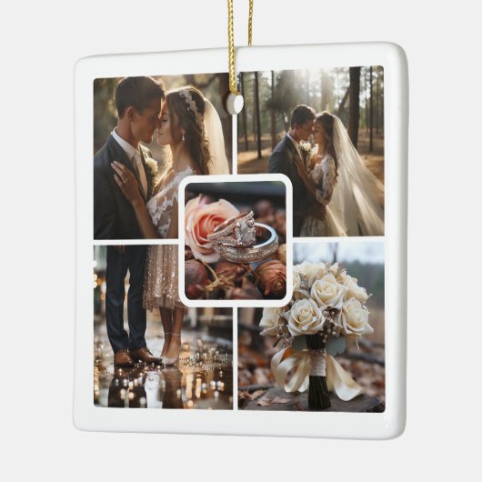 5 foto collage bruiloft keramisch ornament (Links)