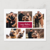 5 foto collage chic script Prettig kerstfeest Briefkaart (Voorkant)