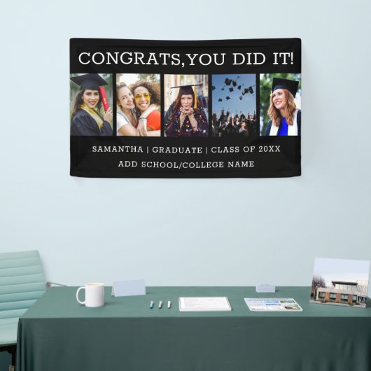 5 Foto Collage Congrats Afstuderen 2023 Afstuderen Spandoek (Beurs)