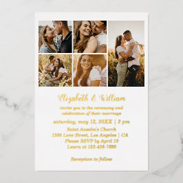 5 Foto Collage Elegant Folie Wedding Invitation Folie Uitnodiging