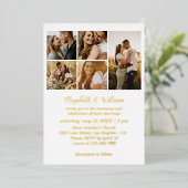 5 Foto Collage Elegant Folie Wedding Invitation Uitnodiging (Staand Voorkant)