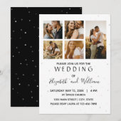 5 Foto Collage Elegant Wedding Invitation Kaart (Voorkant / Achterkant)