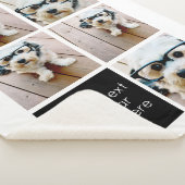 5 Foto Collage en tekstkleurenblok - zwart wit Sherpa Deken (3/4)