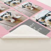 5 Foto Collage en tekstkleurenblok - zwart wit Sherpa Deken (3/4)