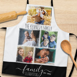 5 Foto Collage Familie Naam Citaat Zwart En Wit Schort