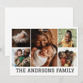 5 foto collage familie vakantie kaart | Uitnodigin (Voorkant / Achterkant)