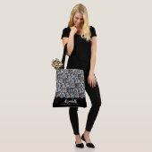 5 Foto Collage - funky hexagon patroon - zwart Tote Bag (Op model)