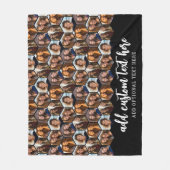 5 Foto Collage Funky Hexagon Pattern - zwart Fleece Deken (Voorkant)