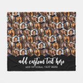5 Foto Collage Funky Hexagon Pattern - zwart Fleece Deken (Voorkant (Horizontaal))