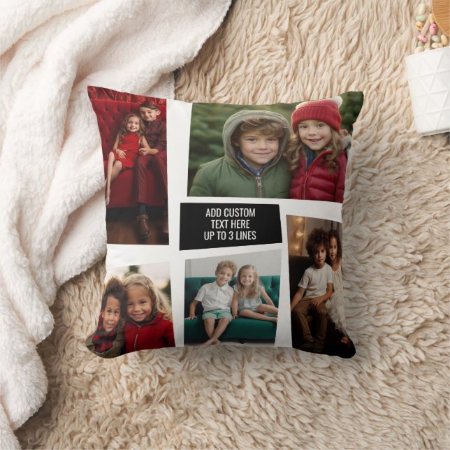 5 Foto collage Funky Mid Century Moderne Hoeken Kussen (Deken)