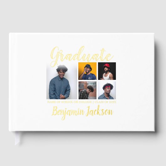 5 Foto Collage Gast Afstuderen Gastenboek (Voorkant)