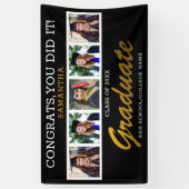 5 Foto Collage Gefeliciteerd Geslaagd 2026 Afstude Spandoek (Verticaal)