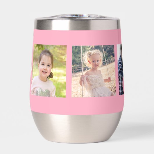 5 foto collage gepersonaliseerde moderne monogram  (Voorkant)