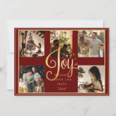 5 foto Collage goud Vreugde Kerstmis Kerst Feestda Feestdagenkaart (Voorkant)