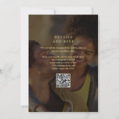 5 Foto Collage Gouden Script QR Code Trouwen Kaart (Achterkant)