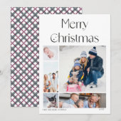 5 foto collage grid elegante kerst Kaart (Voorkant / Achterkant)