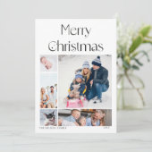 5 foto collage grid elegante kerst Kaart (Staand voorkant)