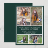  5 Foto Collage Groen & Wit Afstuderen   Kaart (Voorkant / Achterkant)