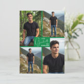 5 Foto Collage Groene Afstudeerfeest Kaart (Staand voorkant)