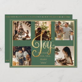 5 foto Collage Joy Gold Xmas kerstfeestdag Feestdagenkaart