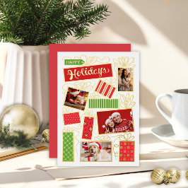 5 Foto Collage Kerst Folie Vakantie Kaart