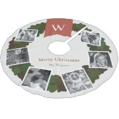 5 Foto Collage Krans Monogram Bourgogne Kerstboom Rok (Gekanteld)