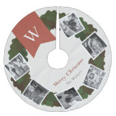 5 Foto Collage Krans Monogram Bourgogne Kerstboom Rok (Voorkant)