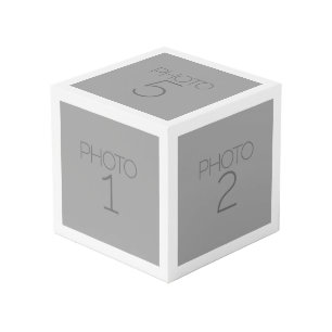 5 foto collage met effen witte rand kubus