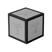 5 Foto-collage met Solid Black Border Kubus (Achter hoekig)