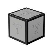 5 Foto-collage met Solid Black Border Kubus (Voorkant hoekig)