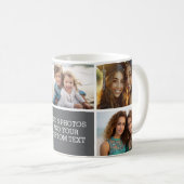 5 foto collage met tekst - Minimaal grijs wit Koffiemok (Voorkant rechts)