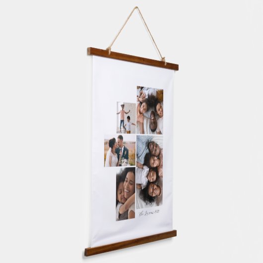 5 Foto Collage Modern Hangend Wandkleed (Gebogen)