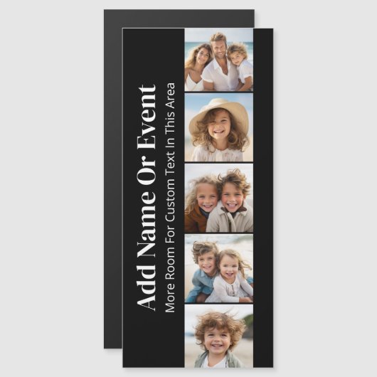 5 Foto Collage - Modern Minimaal Zwart Wit (Voorkant / Achterkant)