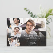 5 foto collage moderne afstudeerfeest kaart (Staand voorkant)