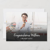 5 foto collage moderne afstudeerfeest kaart (Achterkant)