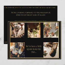5 foto collage ondersteboven Kerstmis Xmas vakanti Feestdagenkaart