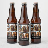 5 Foto Collage optionele tekst — KAN Kleur bewerke Bier Etiket (Flessen)