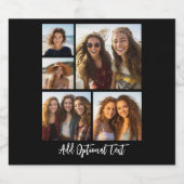 5 Foto Collage optionele tekst — KAN Kleur bewerke Bier Etiket (Enkel label)