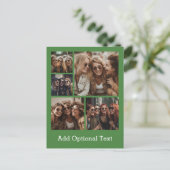 5 Foto Collage optionele tekst — KAN Kleur bewerke Briefkaart (Staand voorkant)